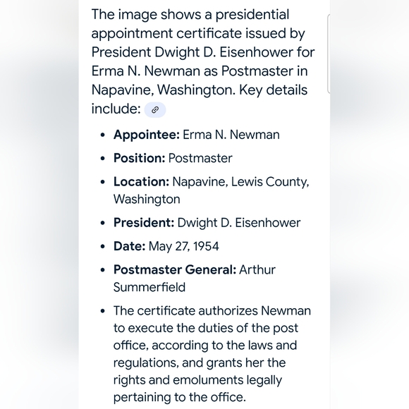 Authentic certificate 1954 - Picture 2 of 10